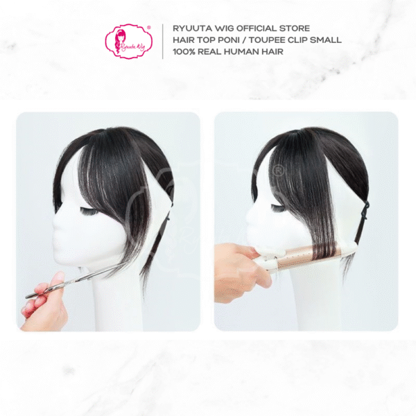 Top Piece Toupee Curtain Bangs Clip Real Human Hair - Image 3