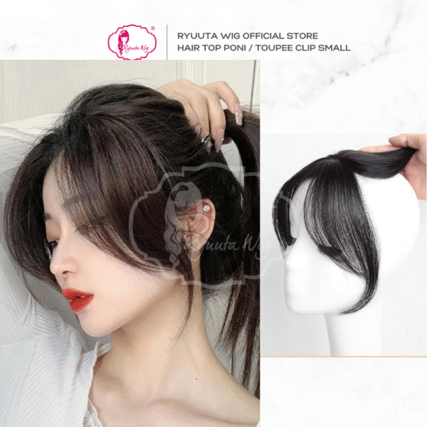 Top Piece Toupee Curtain Bangs Clip Real Human Hair