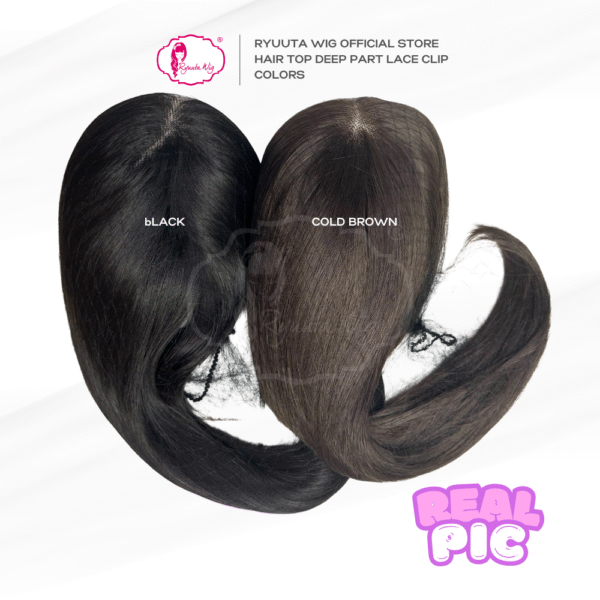 Hair Top Piece Deep Part Lace Clip Long Straight For Receding Hairline - Image 5