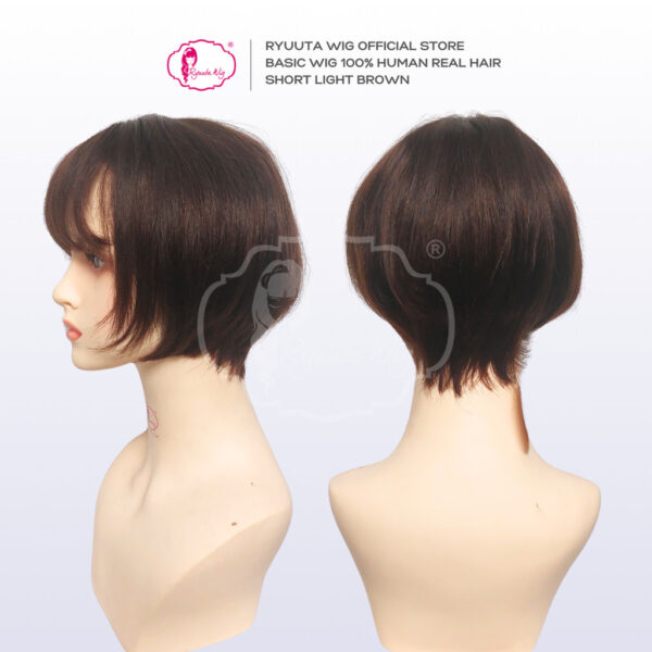 Real Human Hair Short Basic Wig - Image 3