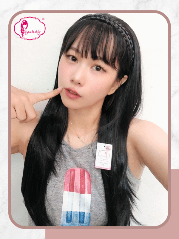 Half Wig Braided Head Band Wig Bando Kepang Long Straight