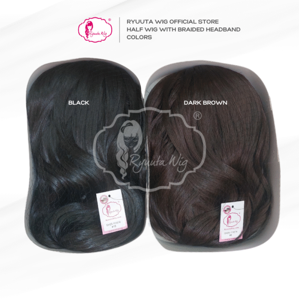 Half Wig Braided Head Band Wig Bando Kepang Long Wave - Image 4