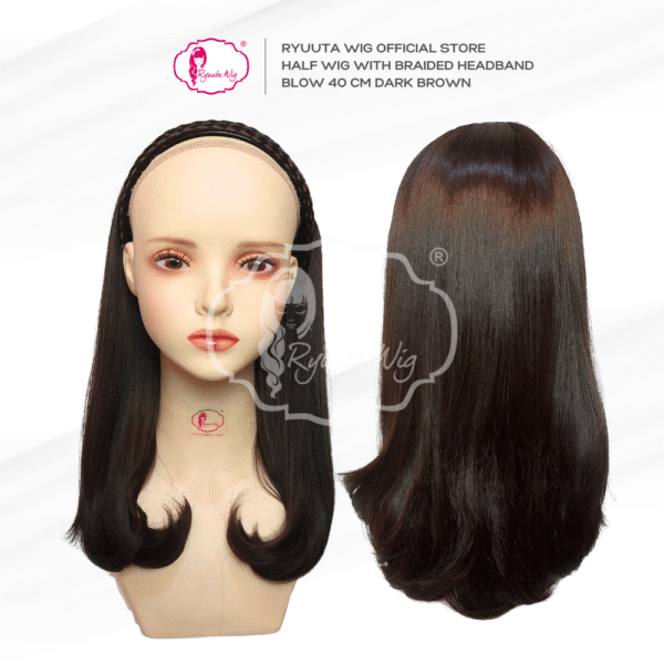 Half Wig Braided Head Band Wig Bando Kepang Medium Blow - Image 2