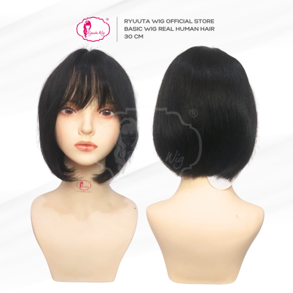 Basic Wig Real Human Hair Bob Natural Black - Image 2