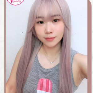 Ryuuta Wig Basic Cap Panjang Lolita Ulzzang Purple Ash 70 cm