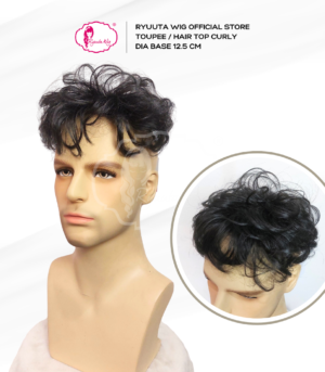 Ryuuta Wig Toupee Clip Hair Top Short Curly