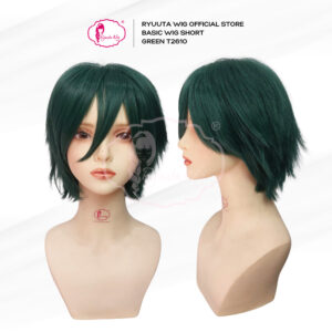 Basic Cap Wig Short Cosplay Dark Green Hijau