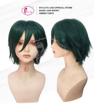 Basic Cap Wig Short Cosplay Dark Green Hijau