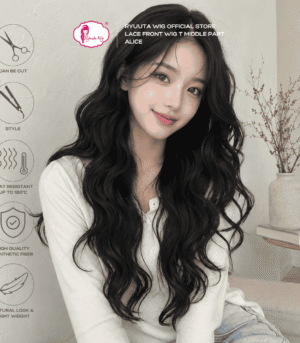 Alice | Synthetic Fiber Lace Front Wig 30 inch / 75 cm Black Brown