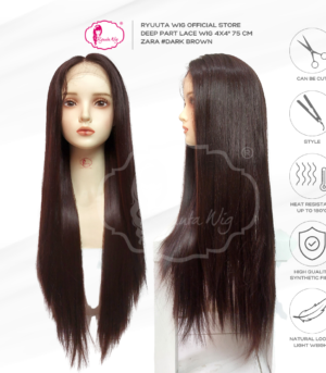 Deep Part Half Lace Wig 4x4" Long Straight Zara 30 inch 75 cm