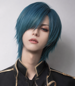 Short Basic Wig Man Woman Synthetic Cosplay Smoke Blue