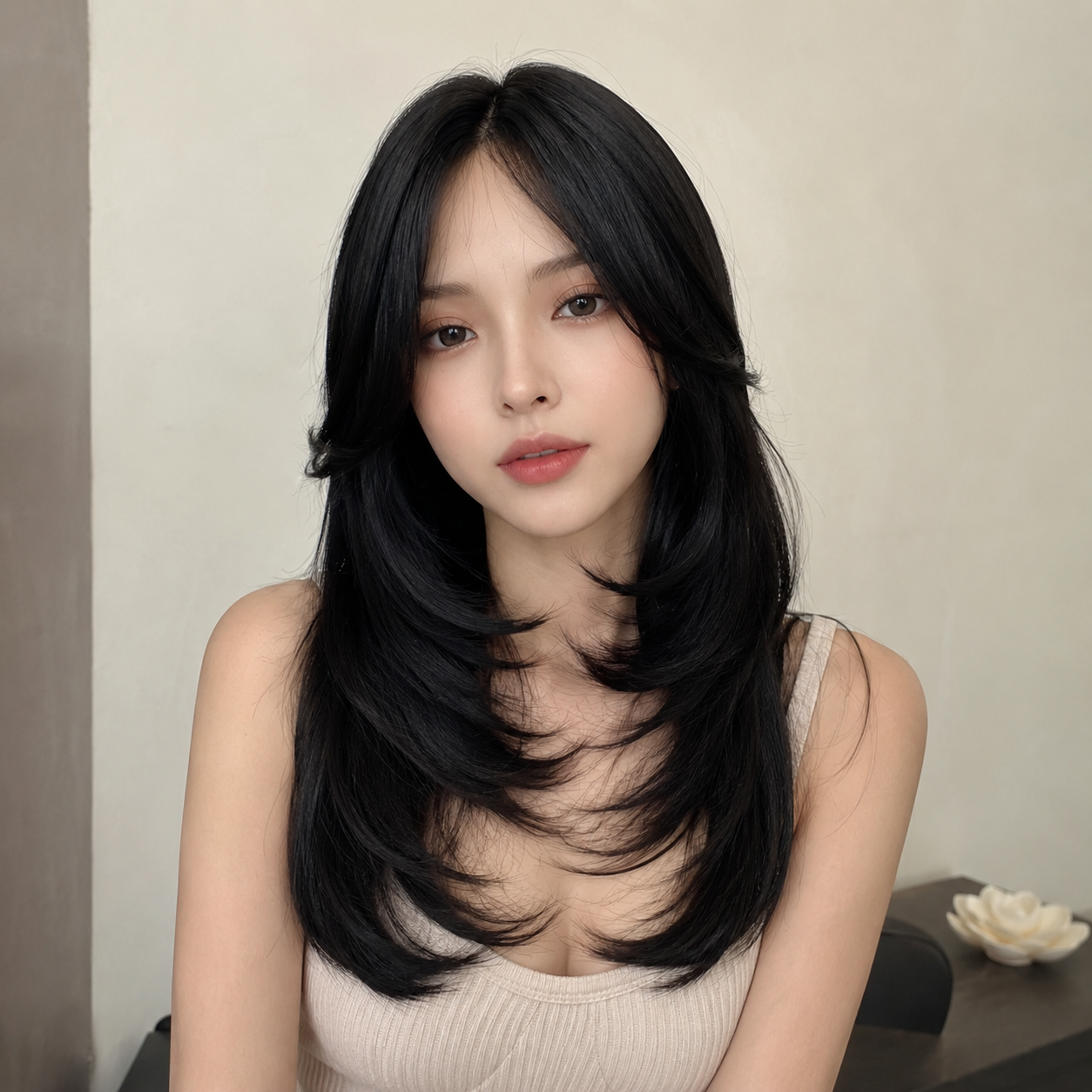 Bianca | Synthetic Fiber Lace Front Wig 20 inch / 50 cm Black Brown