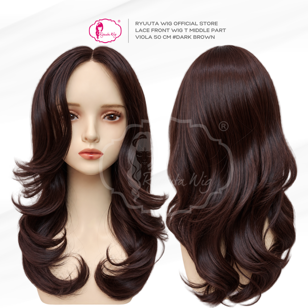 Viola | Synthetic Fiber Lace Front Wig 20 inch / 50 cm Black Brown - Image 4