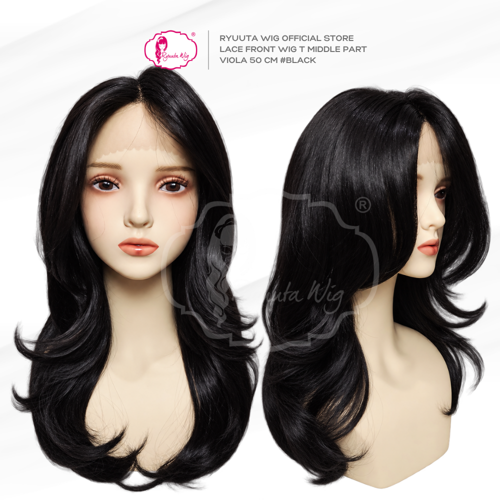 Viola | Synthetic Fiber Lace Front Wig 20 inch / 50 cm Black Brown - Image 2