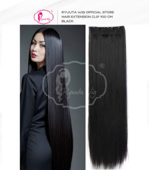 Hair Extension Clip In | Synthetic Fiber 40 inch / 100 cm Black Brown